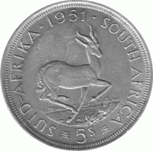 Südafrika 5 Shilling Georg 1951