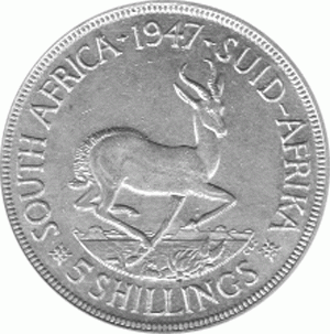 Südafrika 5 Shilling Georg 1947