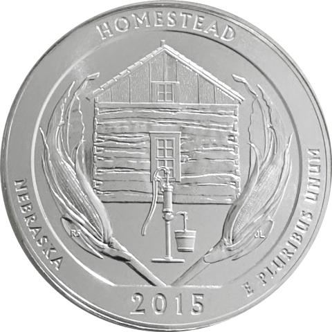 America the Beautiful 5 Unzen Silber Homestead Nebsaska 2015