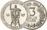 Weimarer Republik 1925 3 Reichsmark Silber Rheinlande