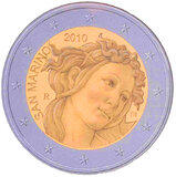 2 Euro 2010 San Marino Folder Sandro Botticelli