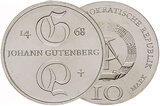 DDR 1968 10 Mark Johann Gutenberg