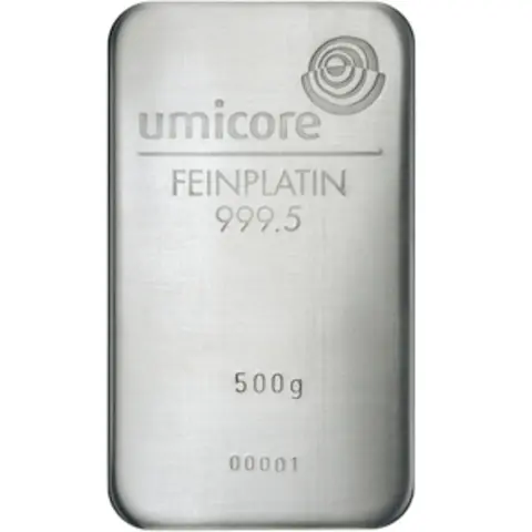 Platinbarren 500 Gramm Heraeus Umicore Degussa kaufen und verkaufen