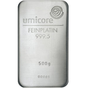 Platinbarren 500 Gramm Heraeus Umicore Degussa kaufen und verkaufen