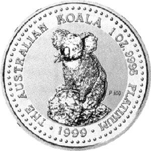 Platin Koala 1 Unze 1999 Australien Perth Mint