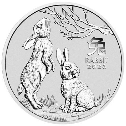 Lunar III Silbermünze Australien Hase 5 Unzen 2023