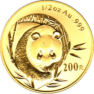 China Panda 1/2 Unze 2003 Goldpanda 200 Yuan