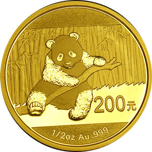 China Panda 1/2 Unze 2014 Goldpanda 200 Yuan
