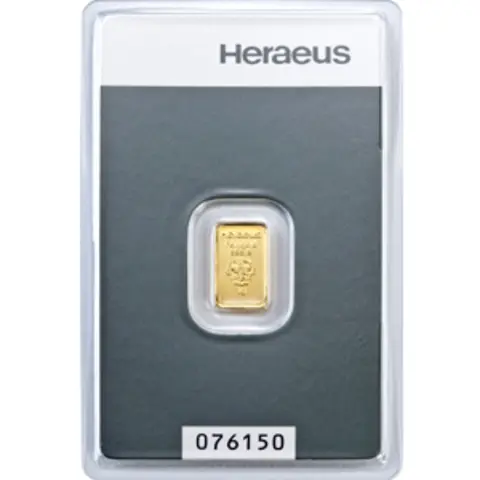 Goldbarren 1 Gramm Heraeus