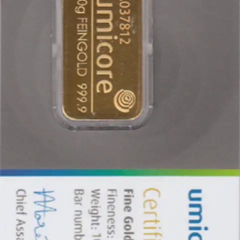 Goldbarren 10 Gramm Umicore