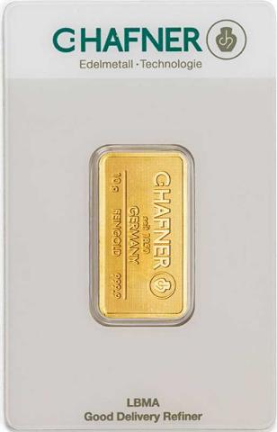 Goldbarren 10 Gramm Hafner Responsive & Fair
