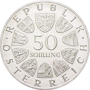 50 Schilling Silbermünzen Österreich 1959-1973