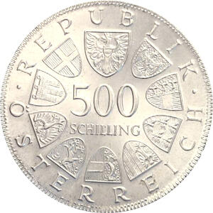500 Schilling Silbermünzen Österreich 