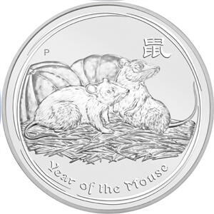 Lunar II Silbermünze Australien Maus 2 Unzen 2008 Perth Mint