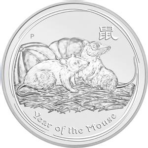 Lunar II Silbermünze Australien Maus 5 Unzen 2008 Perth Mint