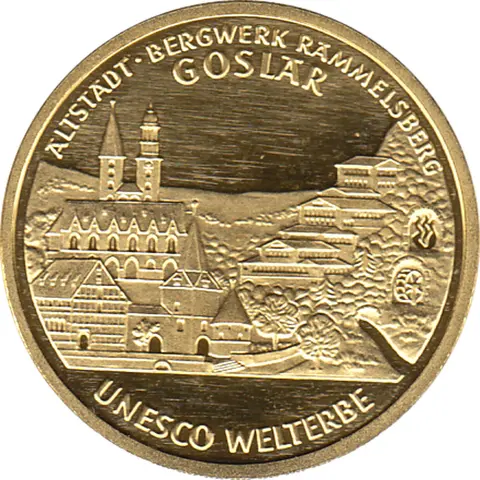 100 Euro Goldmünze 2008 UNESCO Weltkulturerbe Stadt Goslar