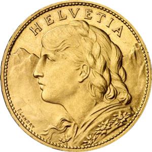 20 Franken Schweizer Vreneli