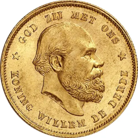 10 Gulden König Wilhelm 1875-1889 Niederlande Holland