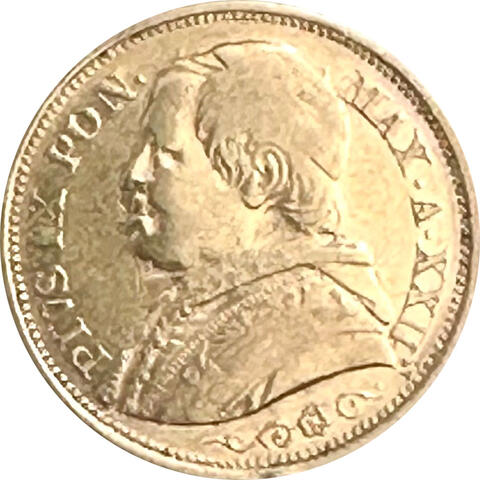 Vatikan 20 Lire Italien Pius IX 1867
