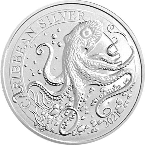 Bardados Caribean 1 Unze Silber Oktupus 2021