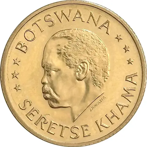 Botswana Goldmünze 10 Thebe Republik Unabhängigkeit 1966