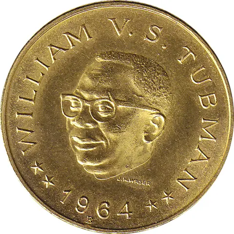 Liberia Goldmünze 20 Dollar William V S Tubman 1964