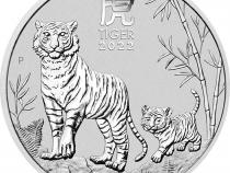 Lunar III Silbermünze Australien Tiger 2 Unzen 2022