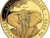 Somalia Elefant Goldmünze 2021