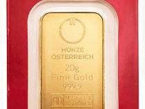 Goldbarren 20 Gramm Münze Österreich