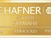 Goldbarren 50 Gramm Hafner geprägt Responsive & Fair