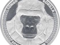 Congo Silbermünze 1 Unze Silverback Gorilla 2016