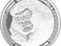 Congo Silbermünze 1 Unze Silverback Gorilla 2018