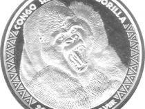 Congo Silbermünze 1 Unze Silverback Gorilla 2019