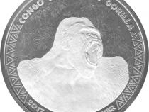 Congo Silbermünze 1 Kilo Silverback Gorilla 2017