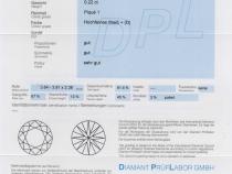 Diamant und Brillant 0,22 Carat mit Zertifikat DPL-TV891