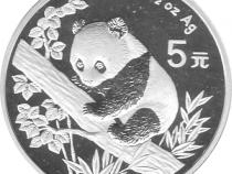 China Panda 1/2 Unze Silber 5 Yuan 1995