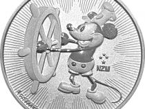Disney Silbermünzen Mickey Mouse 1 Unze Steamboat Willie 2017