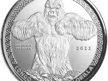 Congo Silbermünze 1 Unze Silverback Gorilla 2022