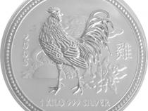 Lunar I Silbermünze Australien Hahn 1 Kilo 2005 Perth Mint