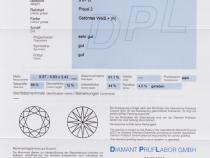Diamant Brillant 0,67 Carat mit Zertifikat DPL TY146