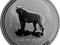 Lunar I Silbermünze Australien Tiger 2 Unzen 1998 Perth Mint