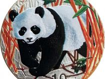 1 Unze China Panda 2001 Silbermünze in Farbe