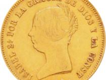 Spanien 100 Reales Dublone Goldmünze Isabel II 1850