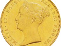 Portugal 5000 Reis Goldmünze Maria II 1851