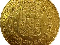 Kolumbien 8 Escudos Goldmünze Popayan Carlos IV 1779
