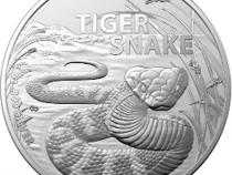 Australian Dangerous Tiger Snake 1 Unze Silbermünze 2024