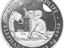 Somalia Elefant 1 Unze Silber 2024