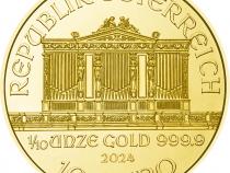 1/10 Unze Wiener Philharmoniker Gold 2024