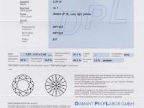 Diamant und Brillant 0,23 Carat mit Zertifikat DPL-TZ705