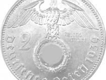 Hindenburg mit Kreuz 2 Reichsmark Silbermünze